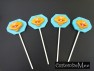 519sp Orange Friend Face Chocolate or Hard Candy Lollipop Mold